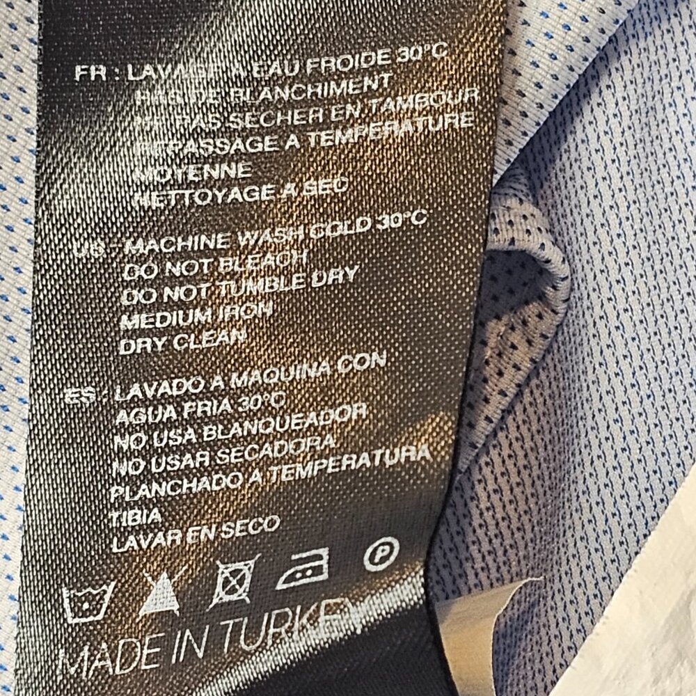 Maceoo Einstein Perforated Blue Button Down 5 Xl - image 8